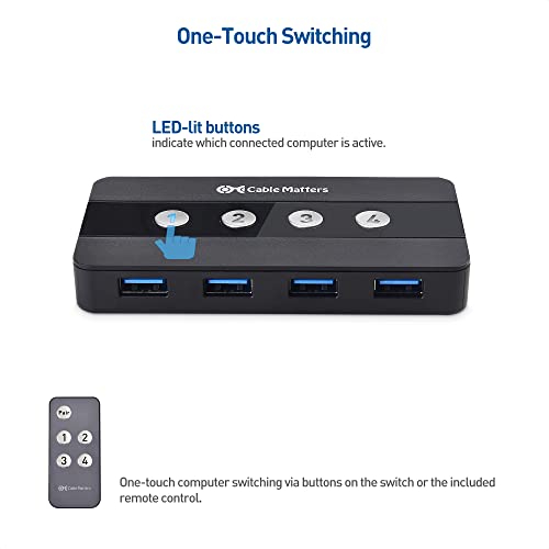 USB-Switch Cable Matters 4-Port USB 3.0 KVM Switch Hub