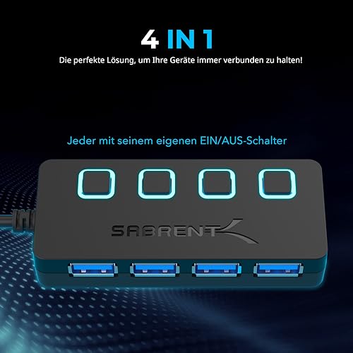 USB-Hub Sabrent USB Hub 3.2×1, USB Adapter, USB Verteiler