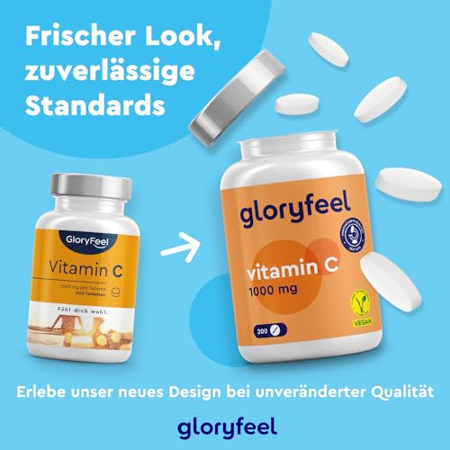 Vitamin C gloryfeel 1.000mg Immun-Support, hochdosiert