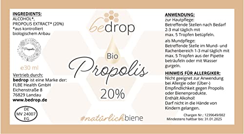 Propolis bedrop Bio Tropfen 20% hochdosiert – Extrakt