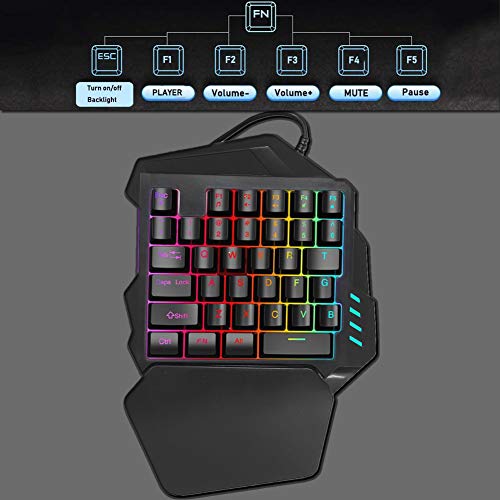 Einhand-Tastatur Diyeeni One Handed Gaming Keyboard, Einhand