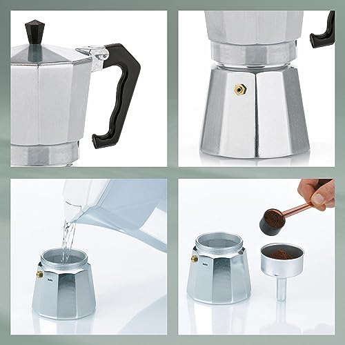 Espressokocher kela 10590, für 3 Tassen, Aluminium, Italia