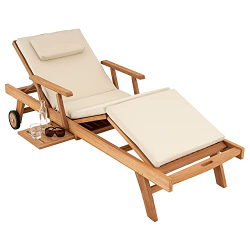 Deckchair Teak Sonlex Sonnenliege Gartenliege Relax-Liege Teak-Holz