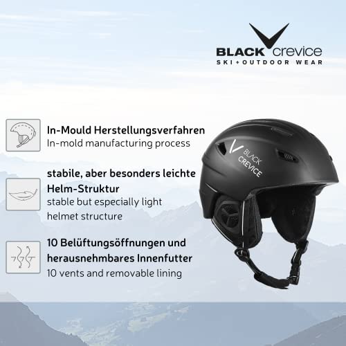 Snowboardhelm Black Crevice Erwachsene Skihelm Streif, matt