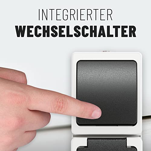 Steckdosen-Lichtschalter ABSINA greate Aufputz Schalter