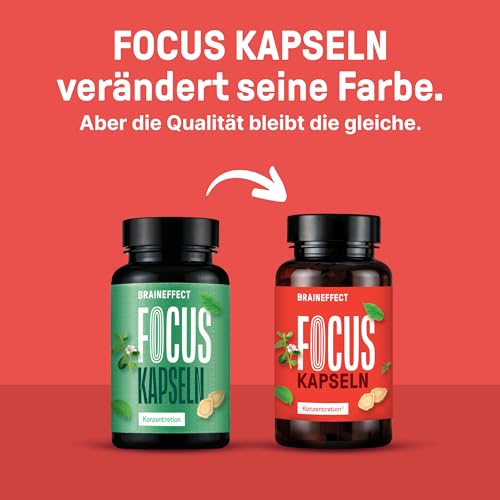 Gedächtnis-Tabletten BrainEffect FOCUS Natürliche, Koffeinfreie