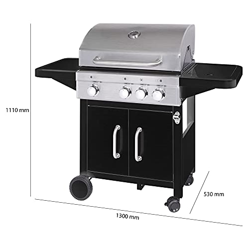 Camping-Gasgrill ProfiCook ® 3 Brenner + 1 Seitenbrenner