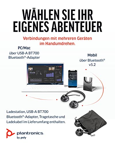 Bluetooth-Headset Plantronics Poly Voyager 4320 UC schnurlos