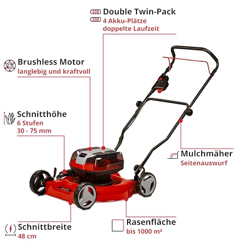 Mulchmäher Einhell Akku-Rasenmäher GE-CM 36/48 Li M-Solo