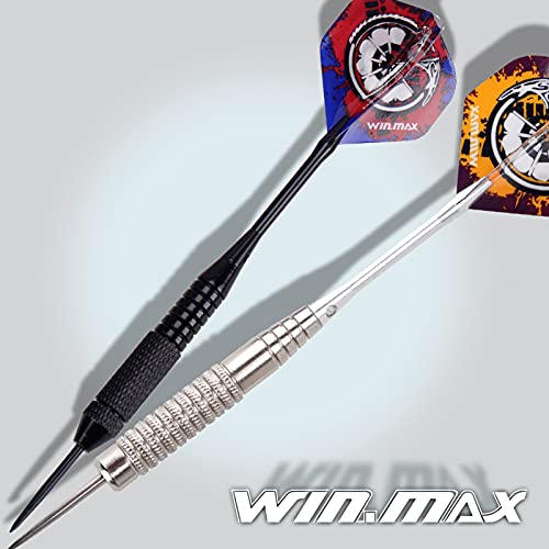 Dartpfeile WIN.MAX Metallspitze, 12 Stück Steel Darts Pfeile Set