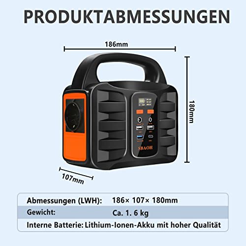 Powerbank mit Steckdose SBAOH Tragbare Powerstation