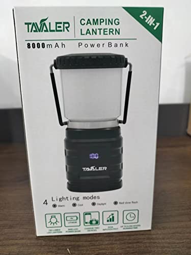 Akku-Lampe TAVALER Camping Laterne 8000 mAh Akku USB C Aufladbar