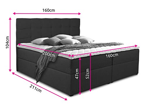 Boxspringbett 160×200 Sofnet Boxspringbett Best mit 2 Bettkästen