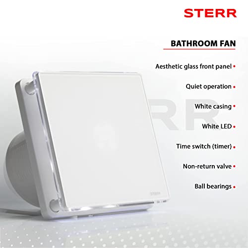 Badlüfter STERR Weißer 100 mm mit LED + TIMER