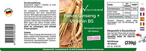 Ginseng-Kapseln Vitamintrend Panax Ginseng + Vitamin B5