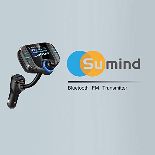 DAB-FM-Transmitter Sumind Bluetooth FM Transmitter, 1,7 Zoll