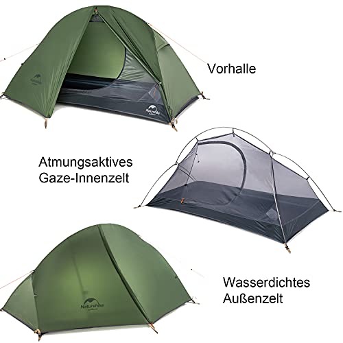 Naturehike-Zelt Naturehike Ultraleichtes Zelt, 1-2 Pers. Kuppelzelt