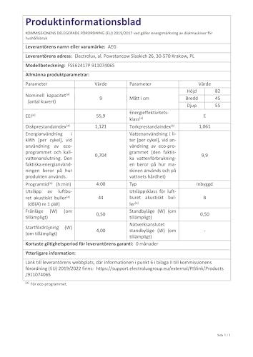 AEG-Geschirrspüler AEG FSE62417P Vollintegrierter-Geschirrspüler