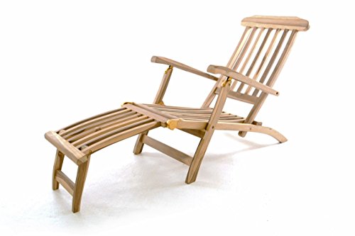 Deckchair Teak Divero eleganter Deckchair Florentine Liegestuhl