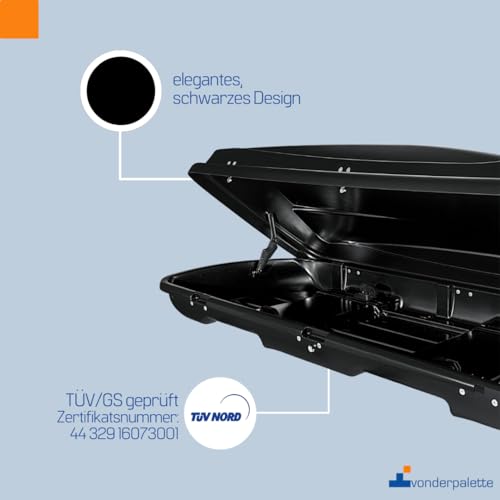 Dachbox (500 Liter) VDP Dachbox Xtreme 500 Black schwarz