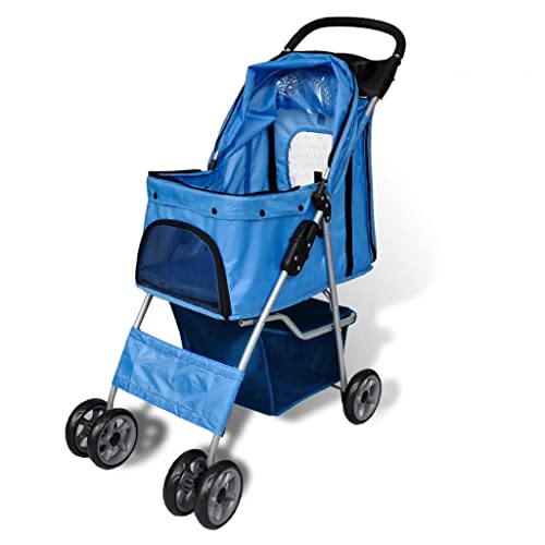 Hundebuggy vidaXL Hundewagen Blau Haustier Hunde Pet