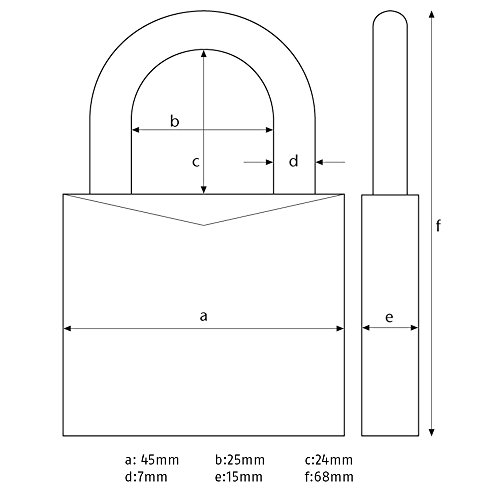 ABUS-Vorhängeschloss ABUS Vorhängeschloss Titalium 64TI/45