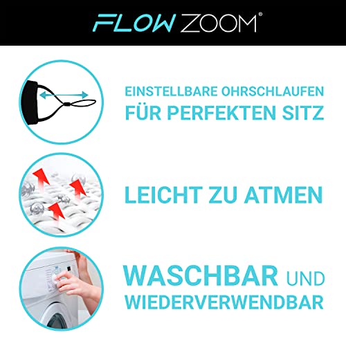 Mundschutzmaske waschbar FLOWZOOM 2 Stk. Stoff-Maske