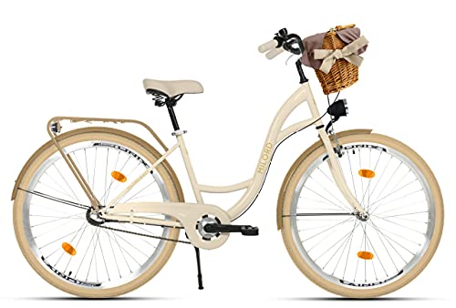 Hollandrad Milord Bikes Milord Komfort Fahrrad mit Weidenkorb