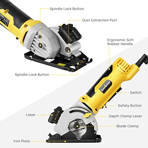 Mini-Handkreissäge Enventor Mini Kreissäge, 580W Handkreissäge