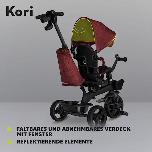 Dreirad mit Schubstange Lionelo Kori für Kinder ab 1,5 bis 5 Jahre