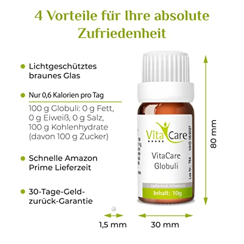 Globuli Vitacare, im Bioresonanzverfahren hergestellt