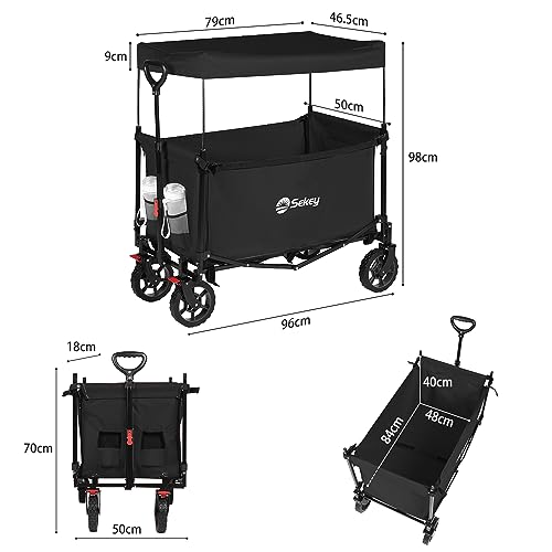 Bollerwagen mit Dach Sekey XXL Bollerwagen Faltbar mit Dach