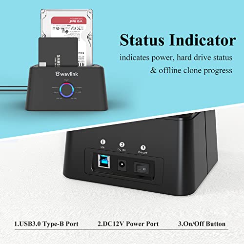 Festplatten-Docking-Station WAVLINK Dual Bay SATA zu USB3.0