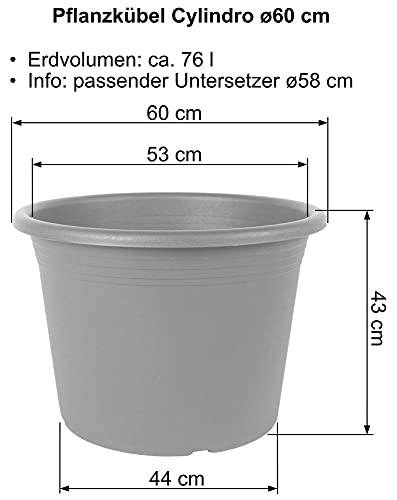 Pflanzkübel MePla Blumentopf Cilindro, rund, wetterfest