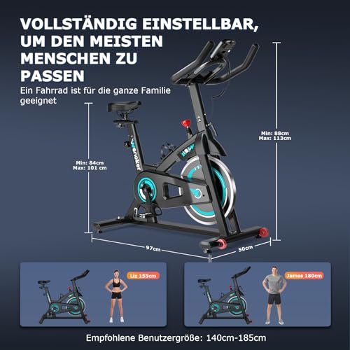 Ergometer Wenoker Heimtrainer Fahrrad, Indoor Cycling Bike