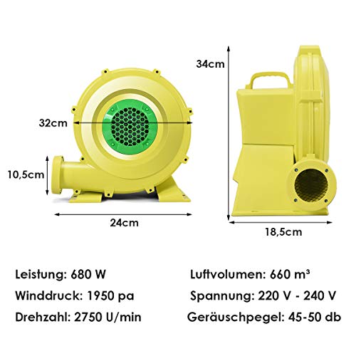 Radialventilator COSTWAY 680W Gebläse Turbolüfter