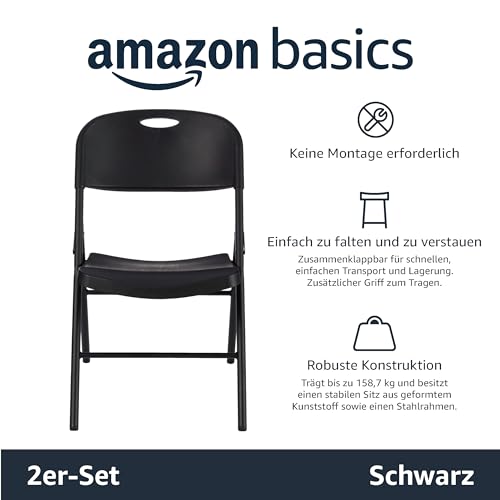 Klappstuhl Amazon Basics Klappbarer Kunststoff-Stuhl, 157.5 kg