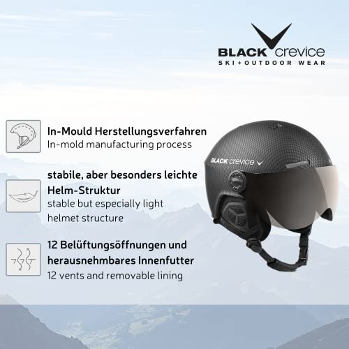 Skihelm mit Visier Black Crevice Skihelm Arlberg mit 2 Visier, weiß