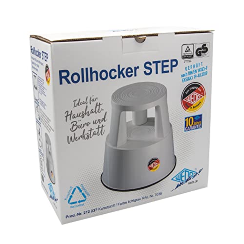 Rollhocker WEDO Step, Kunststoff, Lichtgrau, 43cm