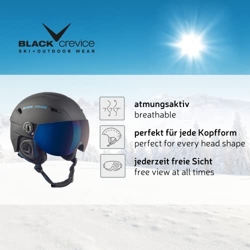 Skihelm mit Visier Black Crevice Erwachsene Skihelm Silvretta