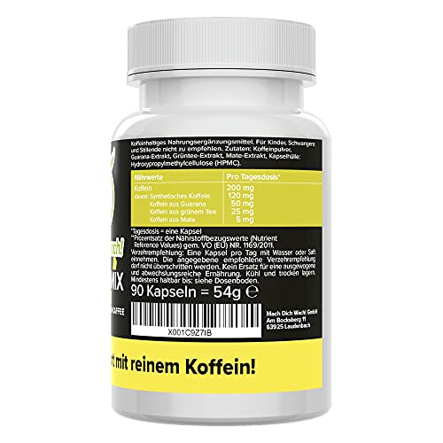 Koffeintabletten Mach dich wach! Koffein Mix Kapseln, 200mg