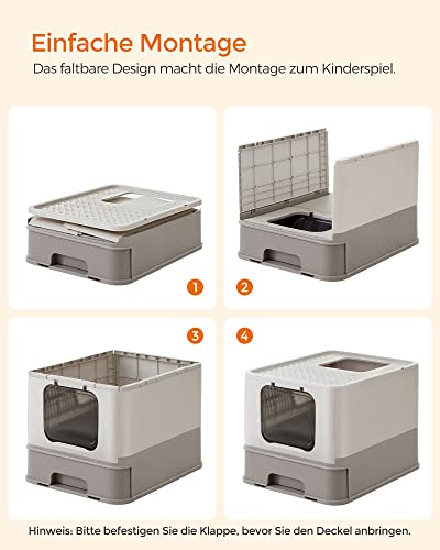 Katzentoilette Feandrea Katzenklo, mit Deckel, ausziehbar