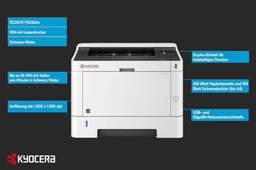 Schwarz-Weiß-Laserdrucker Kyocera Ecosys P2235dn Laserdrucker