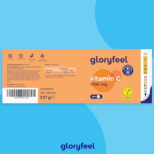 Vitamin C gloryfeel 1.000mg Immun-Support, hochdosiert