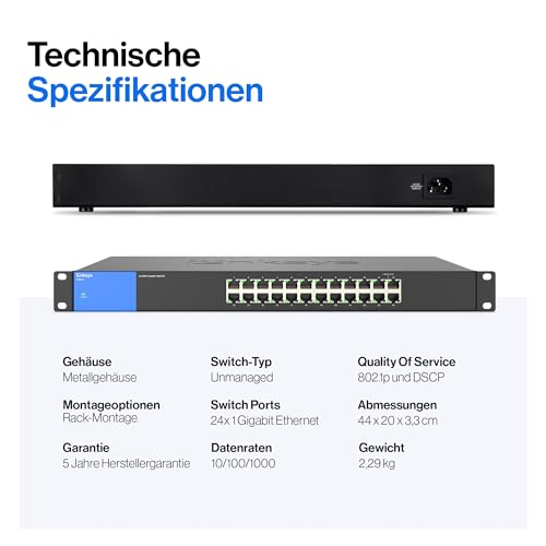 24-Port-Switch Linksys LGS124-EU 24-Port Unmanaged