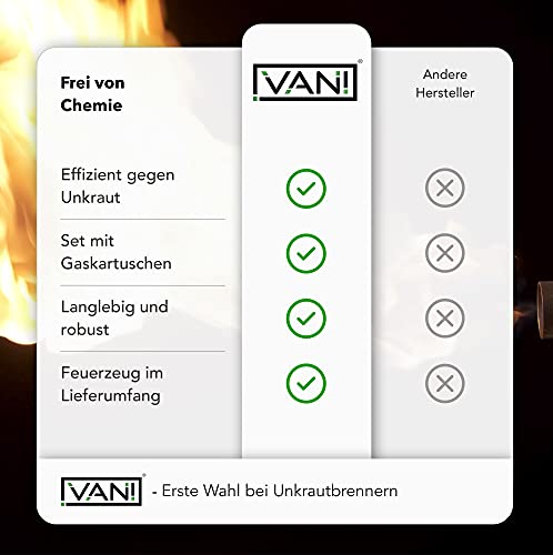 Unkrautbrenner Gas Vani Unkrautvernichter inkl. 4 Gasflaschen