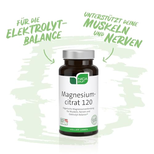 Magnesiumcitrat NICApur 120 – 60 Kapseln mit je 120 mg – vegan