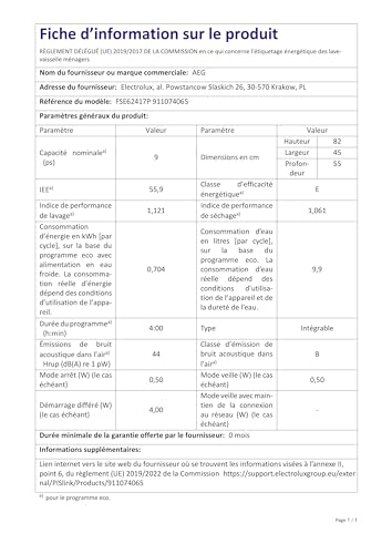 AEG-Geschirrspüler AEG FSE62417P Vollintegrierter-Geschirrspüler