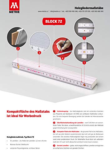 Zollstock M METRIE Metrie™ BLOCK 72 Zollstöcke, Gliedermaßstab