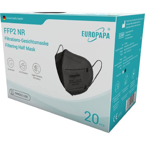 FFP2-Masken Schwarz EUROPAPA 20x FFP2 Schwarz Maske